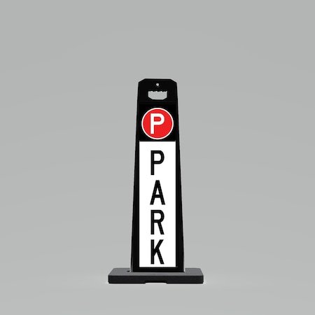 Plasticade 44.5x17.5x9in. Outdoor Standing Panel Sign, Double-Sided, PARK, 10 lb UV4120-BK-PRK5